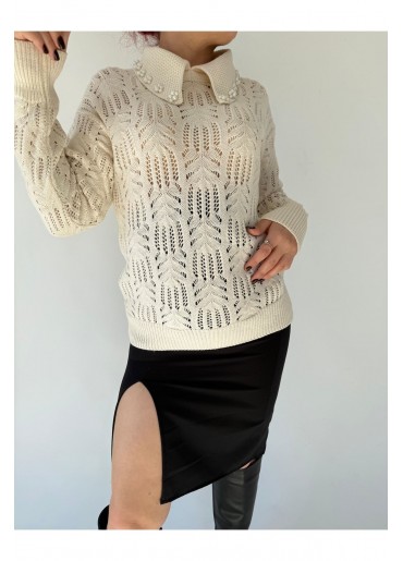 Purel Bej Örgülü Kazak