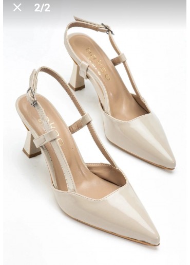 Hoost Bej Rugan Topuklu Ayakkabı