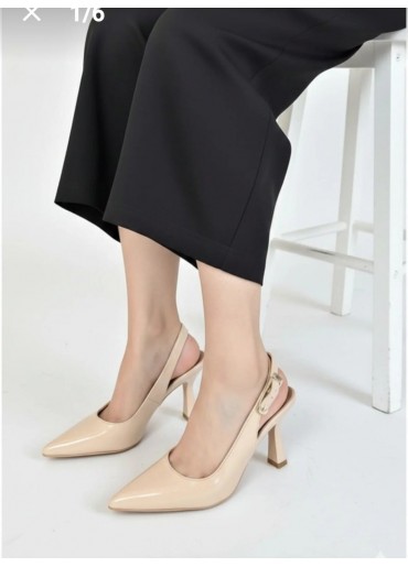 Hies Bej Rugan Topuklu Ayakkabı