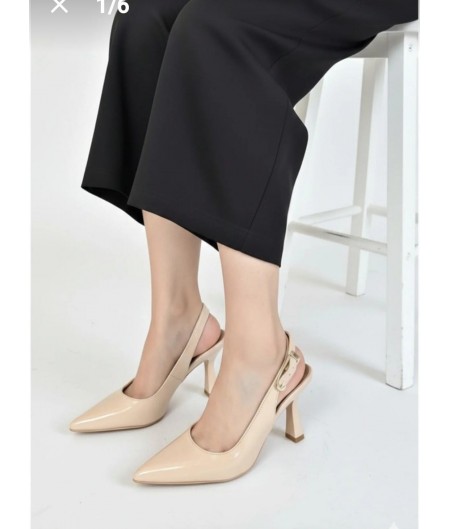 Hies Bej Rugan Topuklu Ayakkabı