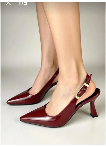 Hies Bordo Rugan Topuklu Ayakkabı