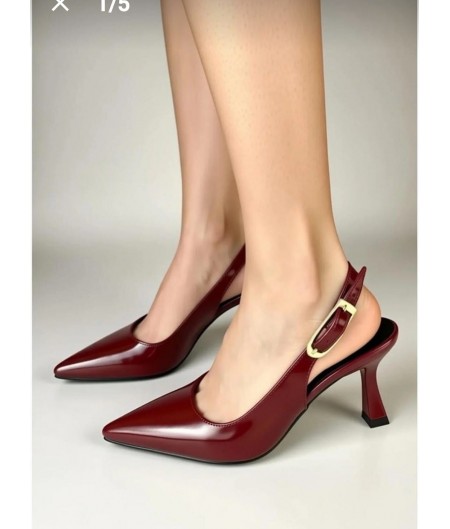 Hies Bordo Rugan Topuklu Ayakkabı