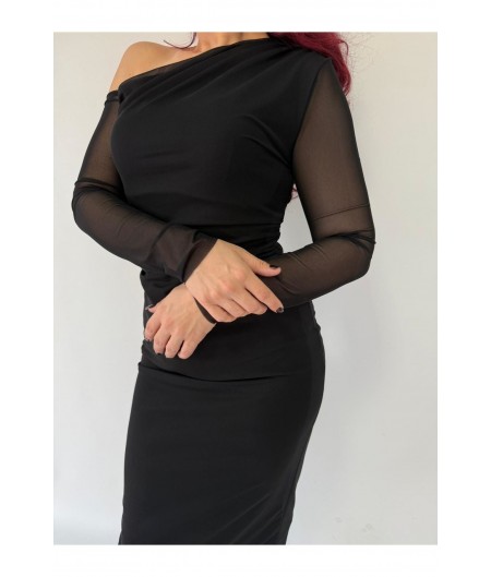 Onser Siyah Boydan Elbise