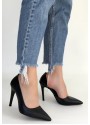 Pley Siyah Cilt Stiletto Ayakkabı