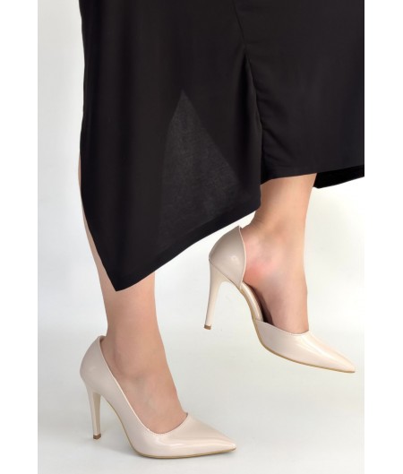 Pley Bej Rugan Stiletto Ayakkabı