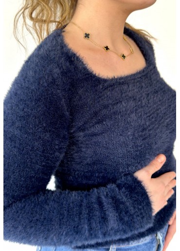 Miwer Mavi Peluş Kazak