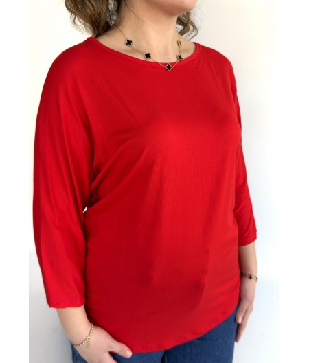 Lıwer Kırmızı Dirsek Kol Tişört