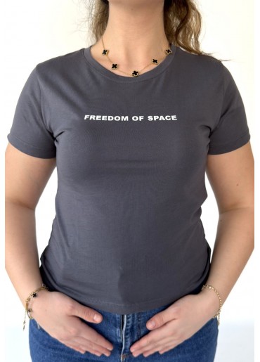 Şemal Gri Kısa Kollu Tişört