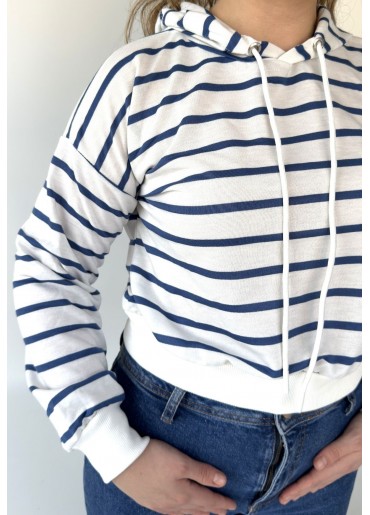 Swetiş Beyaz Mavi Tişort