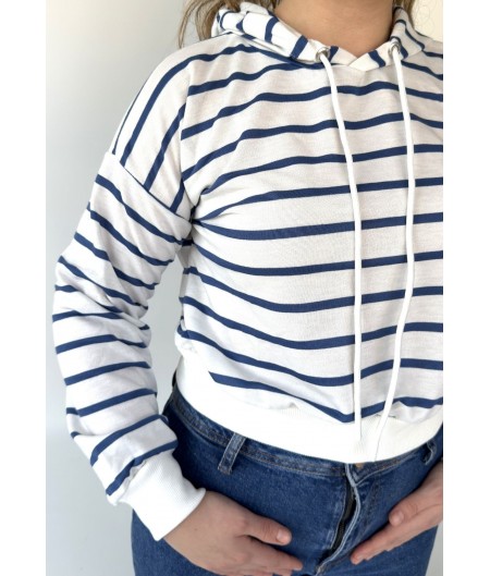 Swetiş Beyaz Mavi Tişort