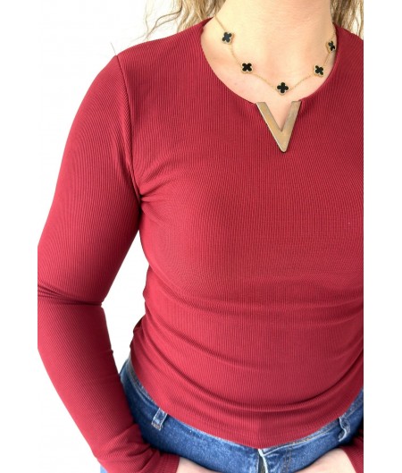 Willa Bordo Tokalı Tişort