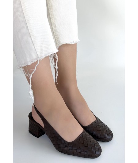 Dier Kahverengi Cilt Topuklu Ayakkabı Dier Kahverengi Cilt Topuklu Ayakkabı