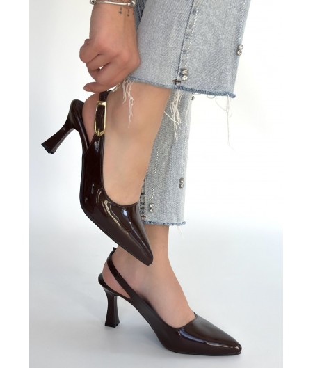 Hies Kahverengi Rugan Topuklu Ayakkabı Hies Kahverengi Rugan Topuklu Ayakkabı