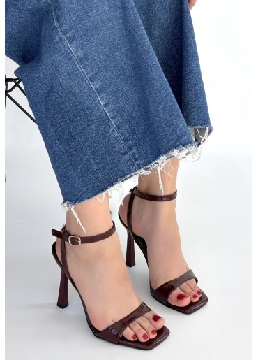 Jowin Bordo Rugan Topuklu Bilekten Kemerli Ayakkabı