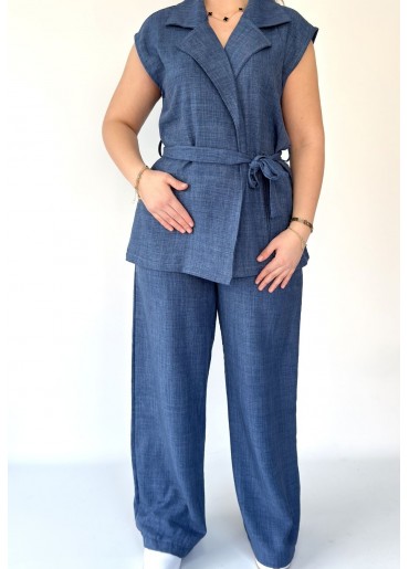 Gran Mavi Pantolonlu Yelekli Takım