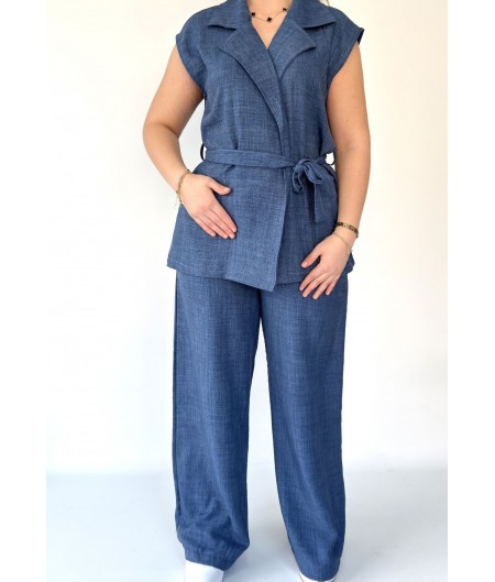 Gran Mavi Pantolonlu Yelekli Takım