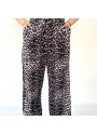 Gijja Leopar Beli Lastikli Bol Paça Pantolon