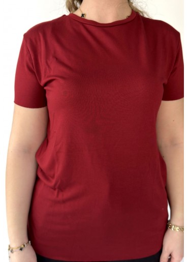 Bordo Kısa Kollu Tişört