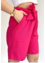 Şony Pembe Lastikli Bağlamalı Şort