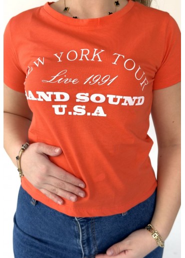 Şemal Turuncu Kısa Kollu Tişört