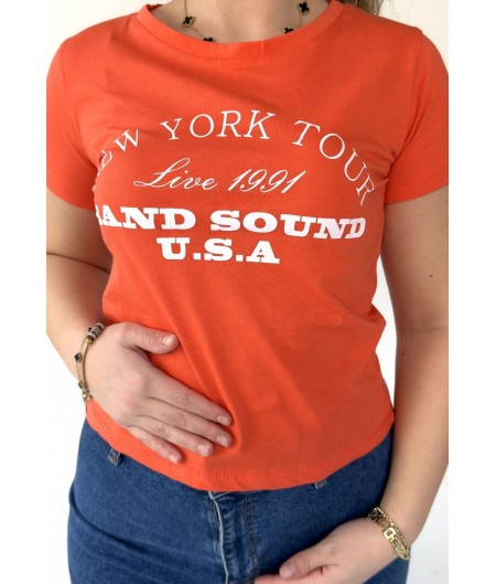 Şemal Turuncu Kısa Kollu Tişört