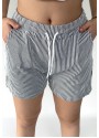 Murta Gri Çizgili Şort