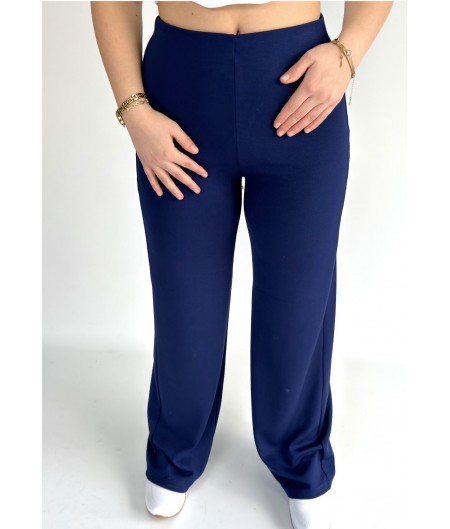 Gijja Lacivert Beli Lastikli Bol Paça Pantolon