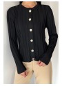 Lefa Siyah Triko Düğmeli Ceket