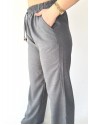 Tijja Gri Lastikli Bol Paça Pantolon