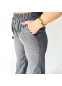 Tijja Gri Lastikli Bol Paça Pantolon