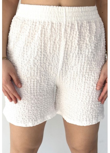 Chyy Beyaz Bomber Şort