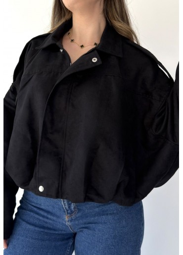 Guwer Siyah Kadife Mont