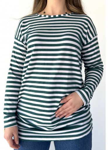 Hece Yeşil Beyaz Kollu Tişort