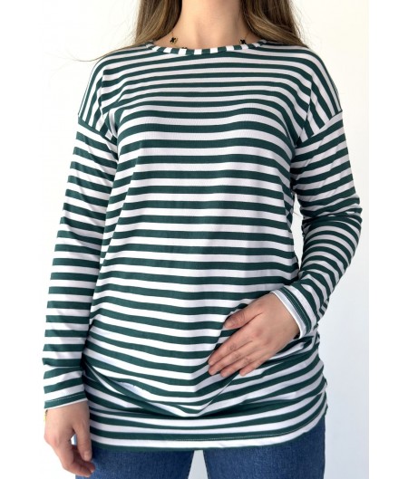 Hece Yeşil Beyaz Kollu Tişort