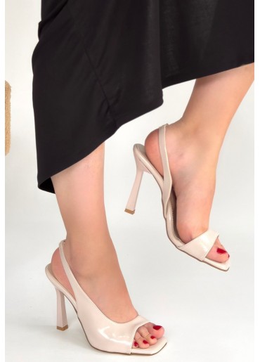 Janta Bej Cilt Topuklu Ayakkabı