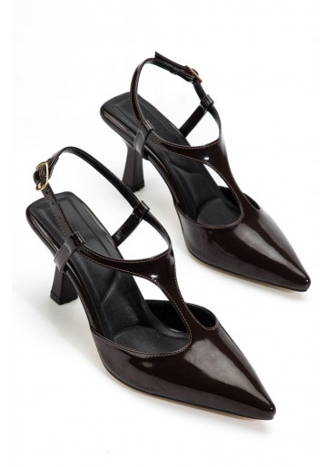 Tula Kahverengi Rugan Topuklu Ayakkabı