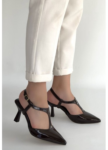 Tula Kahverengi Rugan Topuklu Ayakkabı