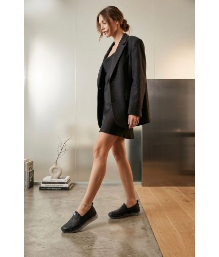 Rinna Siyah Deri Spor Ayakkabı