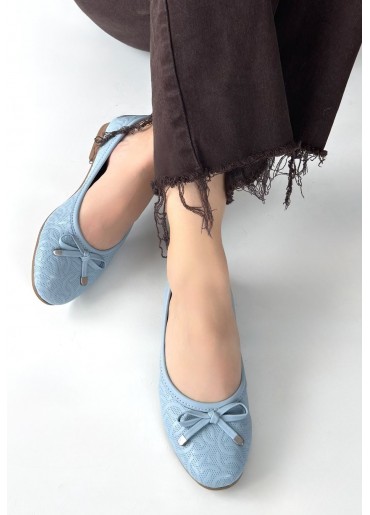 Jnues Mavi Deri Babet Ayakkabı