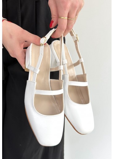 Liva Beyaz Cilt Topuklu Ayakkabı