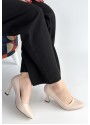 Ulba Bej Cilt Stiletto Ayakkabı