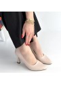 Ulba Bej Cilt Stiletto Ayakkabı