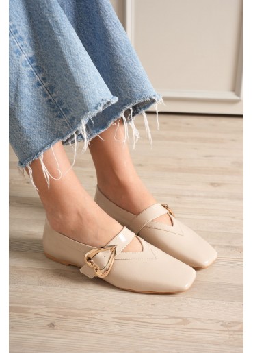 Signa Bej Cilt Babet Ayakkabı