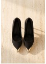 Alis Siyah Saten Stiletto ayakkabı
