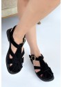 Taney Siyah Süet Sandalet Taney Siyah Süet Sandalet